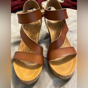 Brown Strapy Wedges